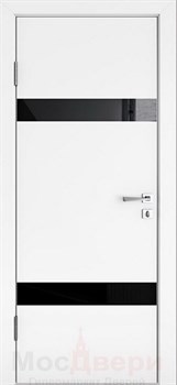 Межкомнатная дверь с шумоизоляцией Rw 31dB Prima GL902 Аляска LACOBEL Белый - фото 63467