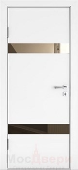 Межкомнатная дверь с шумоизоляцией Rw 31dB Prima GL902 Аляска LACOBEL Белый - фото 63468