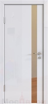 Межкомнатная дверь с шумоизоляцией Rw 31dB Prima GL907 Белый Люкс LACOBEL Белый - фото 63571