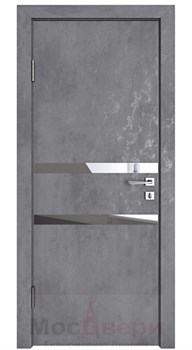 Межкомнатная дверь с шумоизоляцией Rw 31dB Prima GL913 Бетон Антрацит LACOBEL Черный - фото 63606