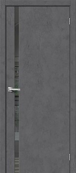 Межкомнатная дверь BS-15 Бетон темный с зеркалом - фото 63659