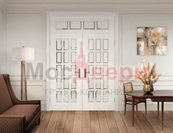 Двустворчатая дверь Астон-O Белый Классик SMF - фото 63985