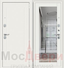 Входная дверь FSK-1 Белый бархат / Зеркало Белый - фото 65285