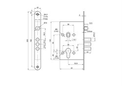 Замок ПРОСАМ  3В 4-31/55 цилиндровый - фото 65302