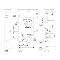 Замок Галеон 3В 811 цилиндровый - фото 65306