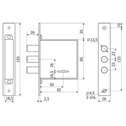 Замок Галеон 3В 812 сувальдный - фото 65308
