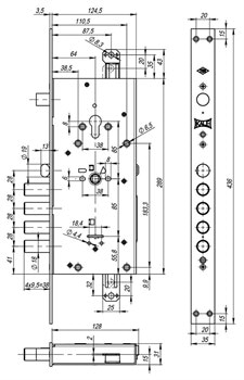 Замок KALE 476-LR двухсистемный (сувальдный + цилиндровый) с перекодировкой - фото 65326