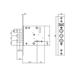 Замок KALE 447-L сувальдный - фото 65330