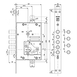 Замок MOTTURA 52.J525 M сувальдный с перекодировкой - фото 65338