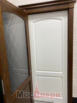 Добор телескопический Массив ольхи /шпон ольхи 15*100*2080 мм Белый Классик - фото 68901