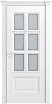 Межкомнатная дверь Жаклин Кашемир белый Мателюкс с фацетом - фото 76334