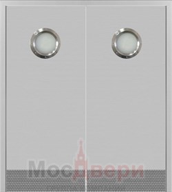 Двустворчатая пластиковая маятниковая композитная дверь CL Verso Special кремовая - фото 76575