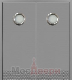 Двустворчатая пластиковая маятниковая композитная дверь CL Verso Special светло-серая - фото 76576