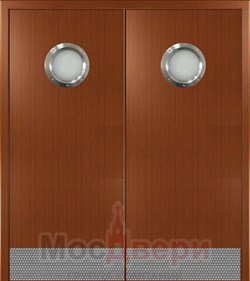 Двустворчатая пластиковая маятниковая композитная дверь CL Verso Special Светлый Анегри - фото 76579