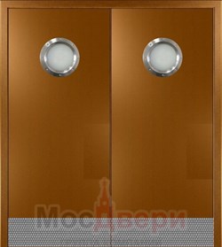 Двустворчатая пластиковая маятниковая композитная дверь CL Verso Special Венге - фото 76582