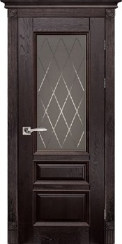 Двустворчатая дверь Оксфорд-D Дуб Винтаж Кристалл - фото 76694