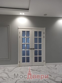 Двустворчатая дверь Астон-O Белый Классик SMF - фото 76723