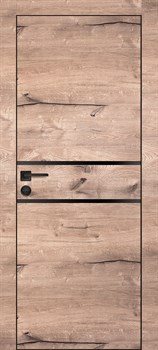 Межкомнатная дверь Profil 29SE Alum Дуб Полярный LACOBEL Черный Black Edition - фото 77020