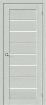 Межкомнатная дверь BX-22 Серое дерево LACOBEL черный - фото 78767