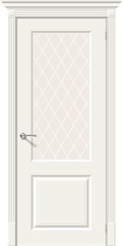 Межкомнатная дверь Эмаль BS-13 Grigio Сатинат белый с узором - фото 79372