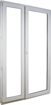 Двустворчатая пластиковая балконная дверь RB-G белая - фото 79616