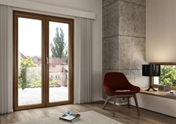 Двустворчатая пластиковая балконная дверь RB-G белая - фото 79617