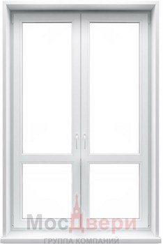 Двустворчатая пластиковая балконная дверь RB-LG/G белая - фото 79618