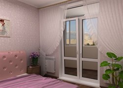 Двустворчатая пластиковая балконная дверь RB-LG/G белая - фото 79619