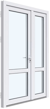 Двустворчатая пластиковая дверь межкомнатная RX-LG/G белая - фото 79665
