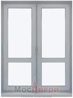 Алюминиевая двустворчатая дверь AGX-LG/G Серая - фото 79785