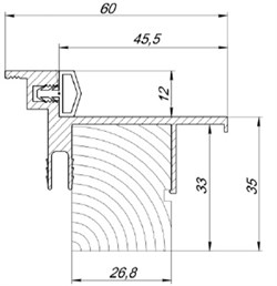 Коробка скрытая Metrica Invisible Reverse Хром 35*60*2100 для полотен ABS с прозрачным грунтом - фото 79885