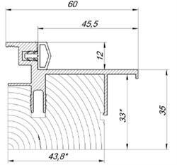 Коробка скрытая Metrica Invisible Хром 35*60*2200 для полотен ABS с прозрачным грунтом - фото 79900