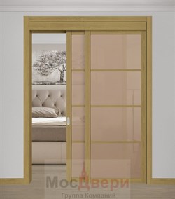 Межкомнатная перегородка Quadra 207 Орех LACOBEL Бронза - фото 81781