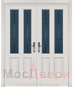 Двустворчатая дверь Темпл Белый Классик Мателюкс - фото 82358