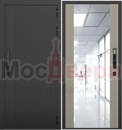 Входная дверь Libra Smart Нуар / Латте Зеркало - фото 82445