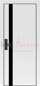 Межкомнатная дверь Profil Smart 6RE/L ABS Аляска LACOBEL Черный Black Edition с умным замком - фото 82468