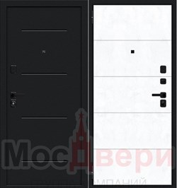 Входная дверь GFN/SB-1 Черный бархат / Белоснежный - фото 82851