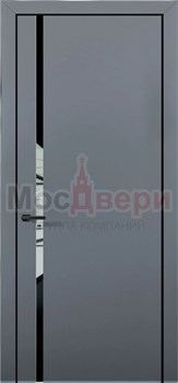 Межкомнатная дверь с шумоизоляцией Rw 28-30dB Silent EU 46NE Антрацит Black Edition LACOBEL Черный - фото 82950