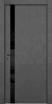 Межкомнатная дверь Profil 6VN ABS Бетон Антрацит LACOBEL Черный Black Edition - фото 83338
