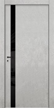 Межкомнатная дверь Profil 6VN ABS Бетон Платина LACOBEL Черный Black Edition - фото 83339