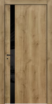 Межкомнатная дверь Profil 6VN ABS Дуб натуральный LACOBEL Черный Black Edition - фото 83341