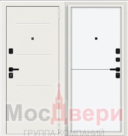 Входная дверь AK/SB-1 Белый бархат / Белый шелк - фото 83352