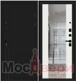 Входная дверь OP/Z-2 Темно серый / Белый Зеркало - фото 83357