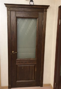 Дверь из массива Оксфорд-D Дуб Винтаж Кристалл - фото 83418