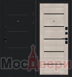 Входная дверь GR-3 Черный бархат / Капучино Зеркало - фото 83512