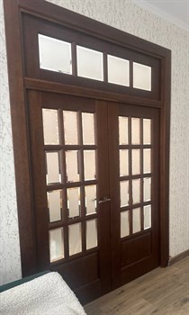 Двустворчатая дверь Портленд Дуб Винтаж Мателюкс с фацетом - фото 83543