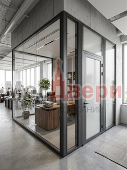 Угловая офисная перегородка AG Бизнес с двойным заполнением - фото 83624