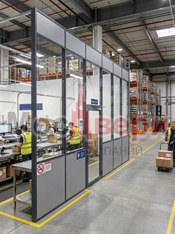 Комбинированная перегородка AG Статус CFU-18 для зонирования распределительного центра - фото 83641