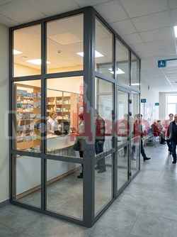 Стационарная перегородка AG Контур UF-13 для зонирования поликлиники - фото 83661