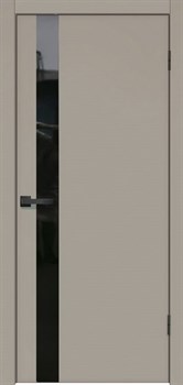 Межкомнатная дверь Profil 6VN ABS Латте Лакобель Черный Кромка черная - фото 83813